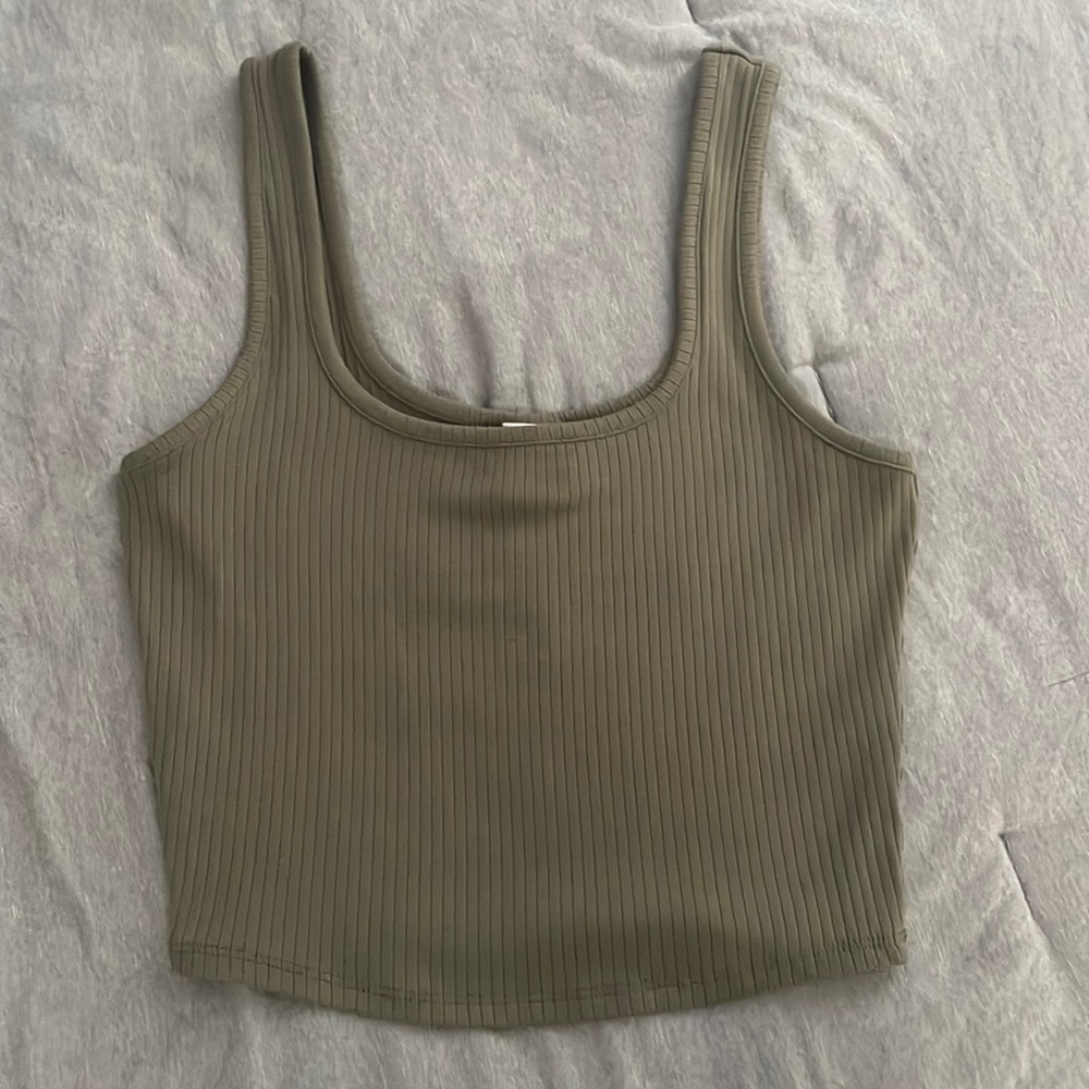 sage green medium crop top